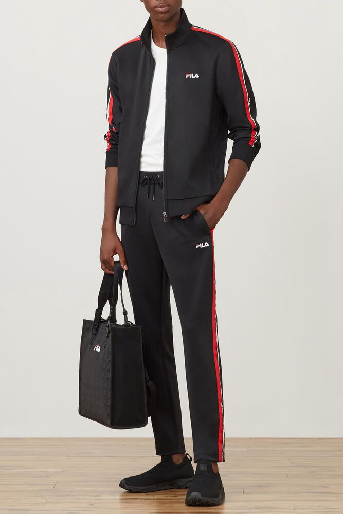 Fila Pants Mens Black - Milano Knit Track - Philippines 9835072-RT